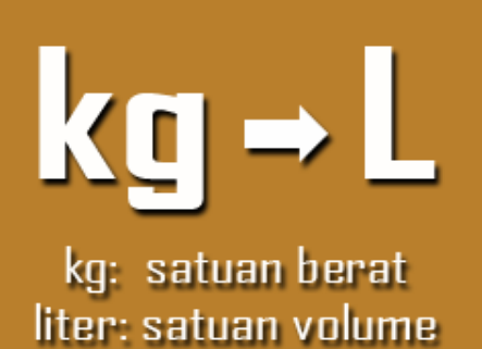 Berapa Liter itu 1 Kg (Kilogram ke Liter)