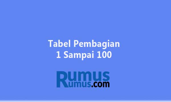 Lengkapi Tabel Pembagian 1 sampai 100